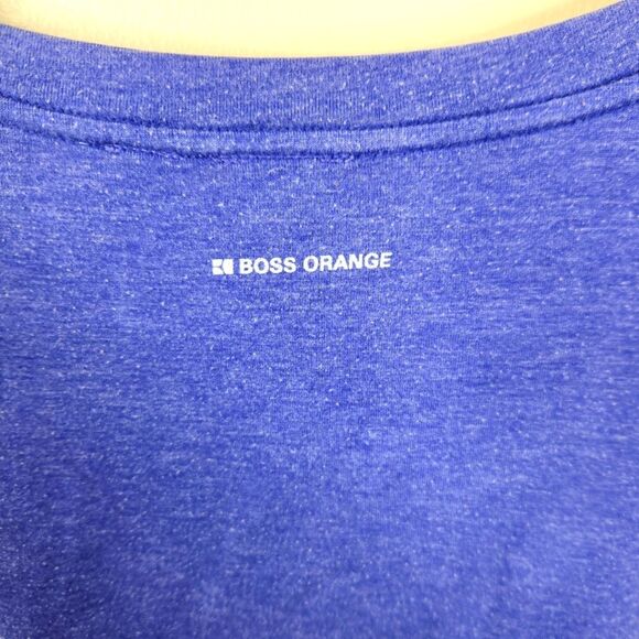 Boss Orange Mens Short Sleeve Slub Knit Paisley Pattern Tee Medium - Picture 3 of 7